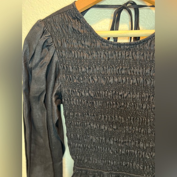 NWOT DISSH Jorja Linen Black Maxi Dress Long Sleeve Open Back Size XS/S - Picture 10 of 12